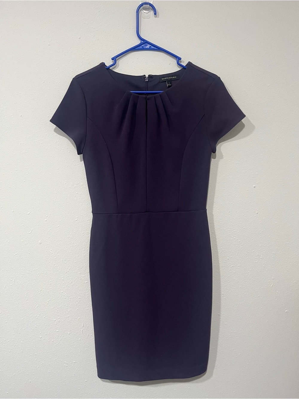 Banana Republic Purple Pleated Sheath Dress Size 2